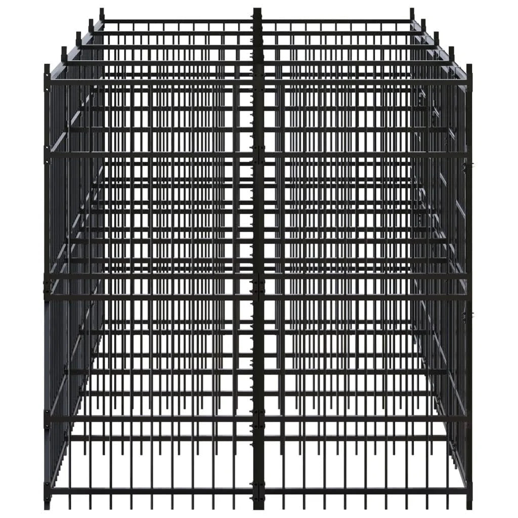 vidaXL Outdoor Dog Kennel Steel 3.69 m²