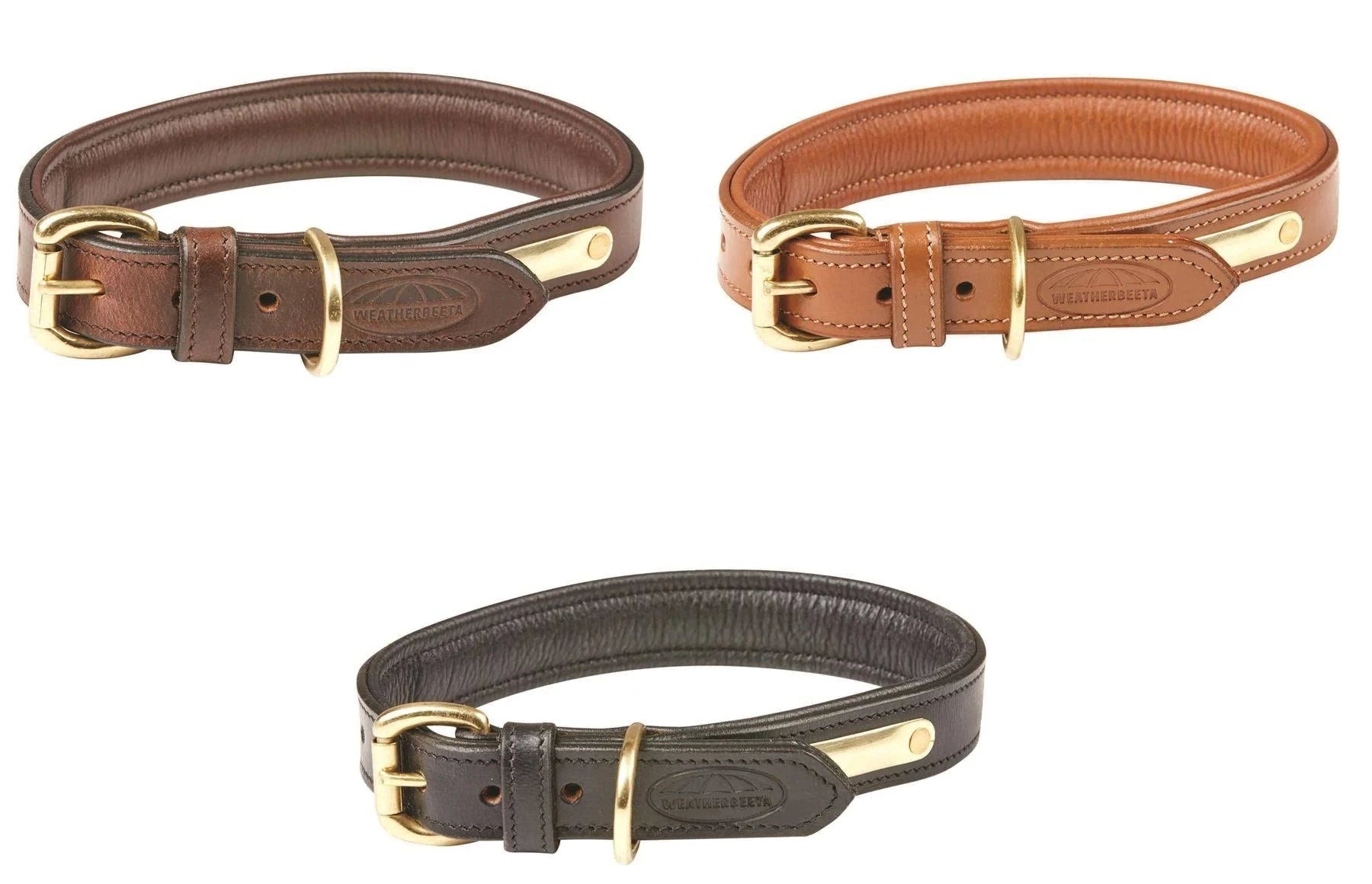 Weatherbeeta Padded Leather Dog Collar - Black