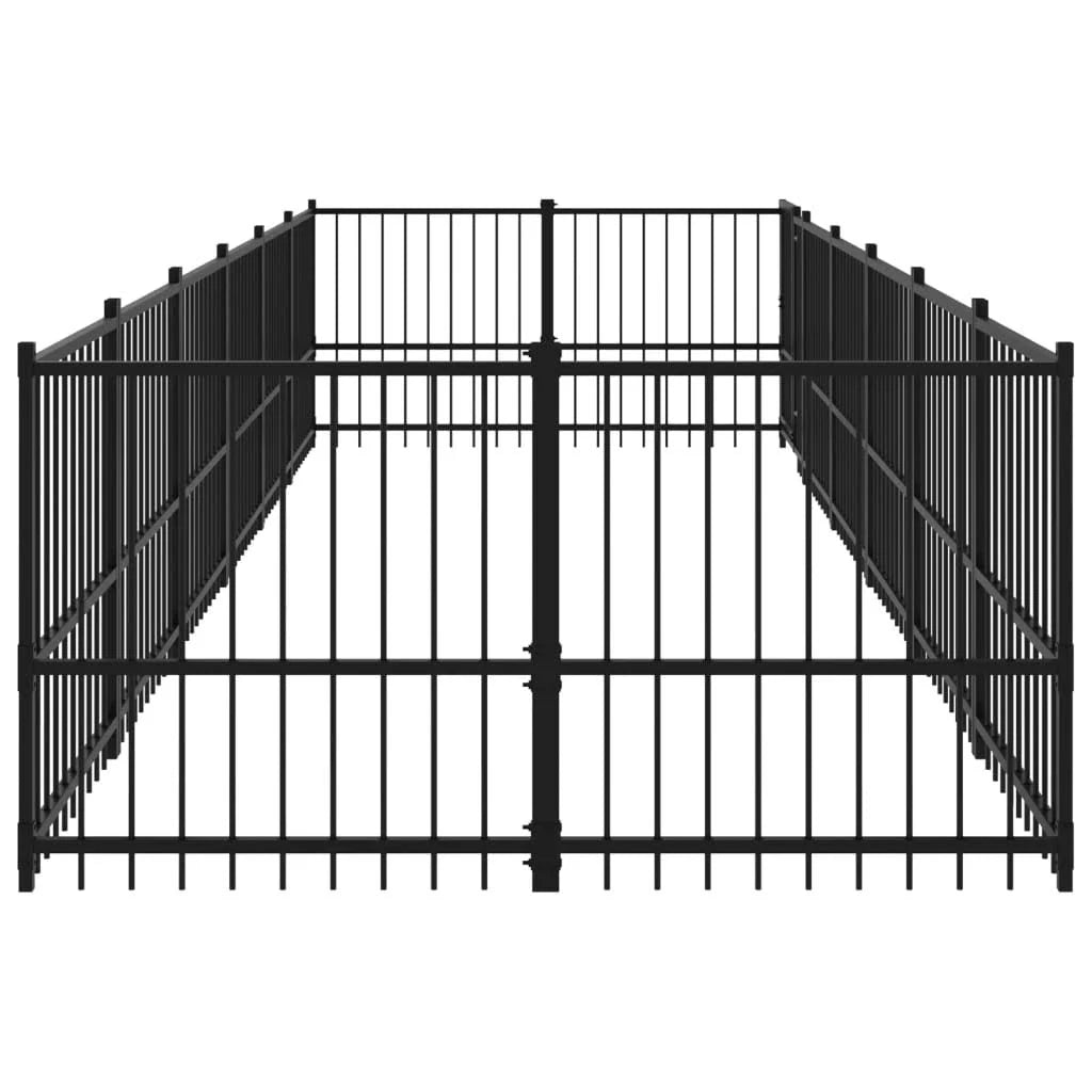 vidaXL Outdoor Dog Kennel Steel 11.26 m²
