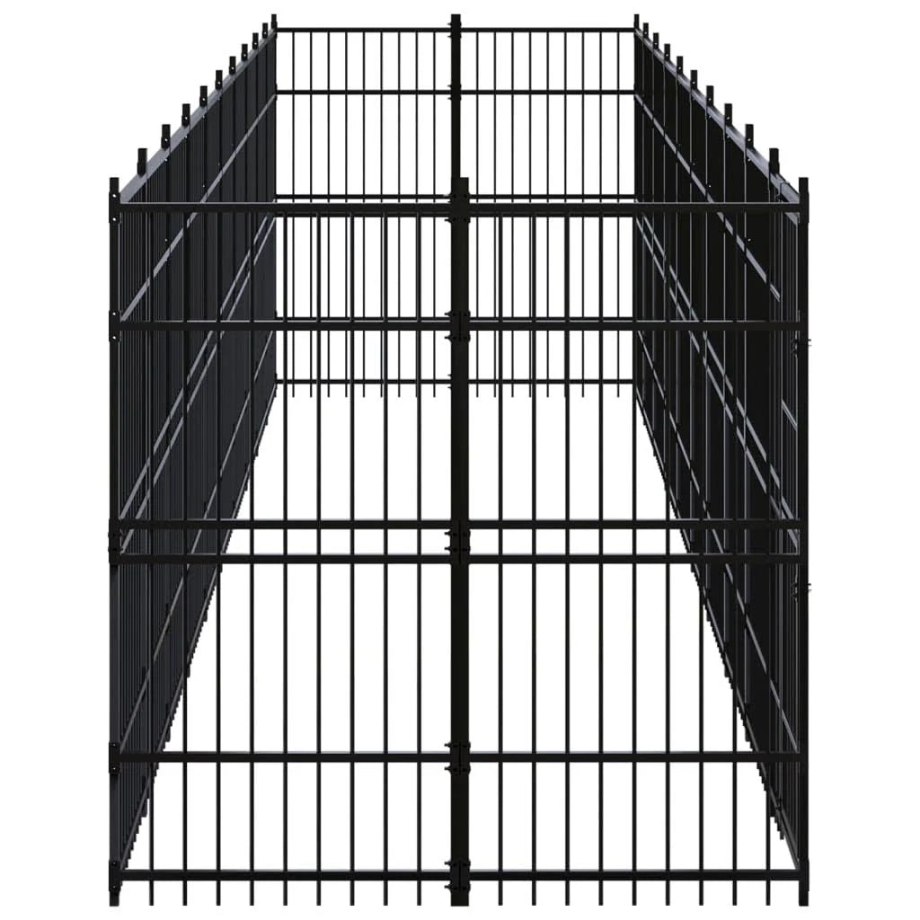 vidaXL Outdoor Dog Kennel Steel 18.43 m²