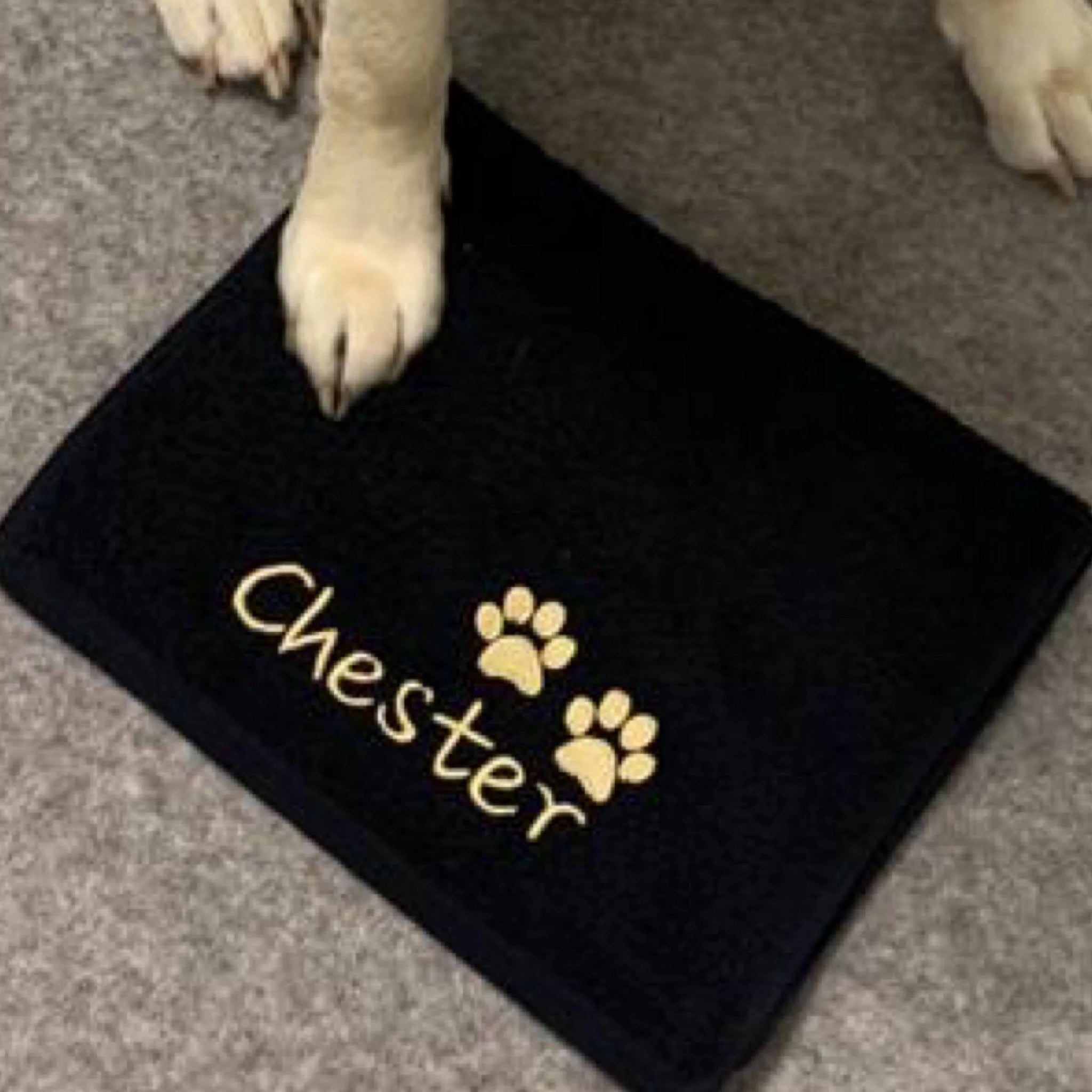 Personalised Dog/Cat Paw Towel with Paw Print embroidered design Soft 100% Cotton ...