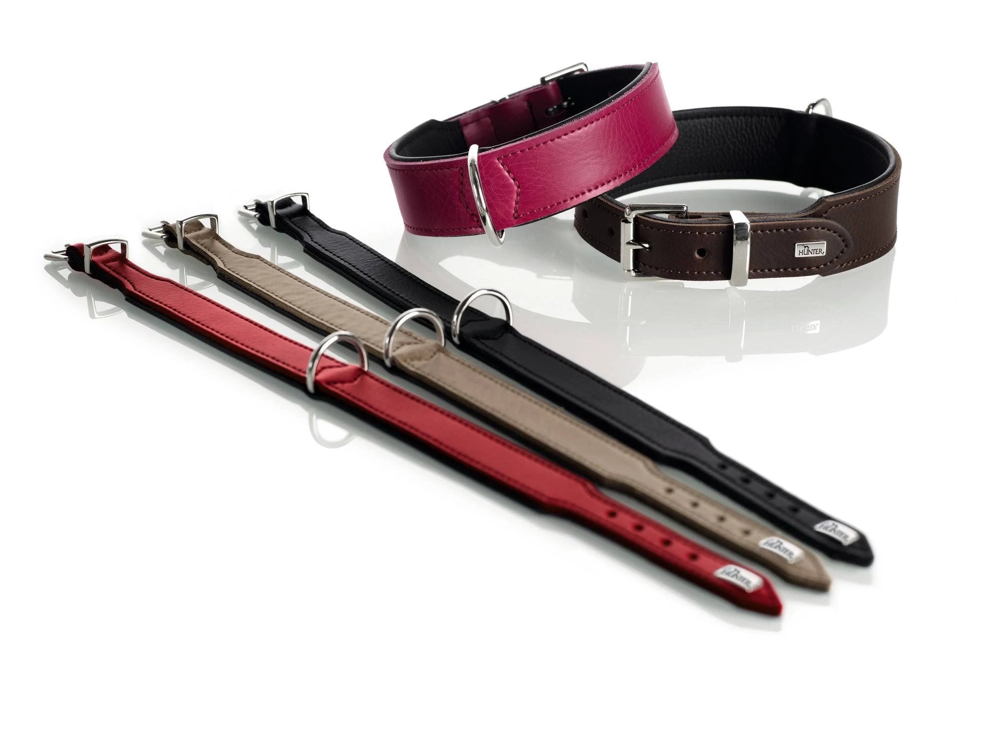 Hunter Hundehalsband Basic, 47-54 cm, Brown/Black