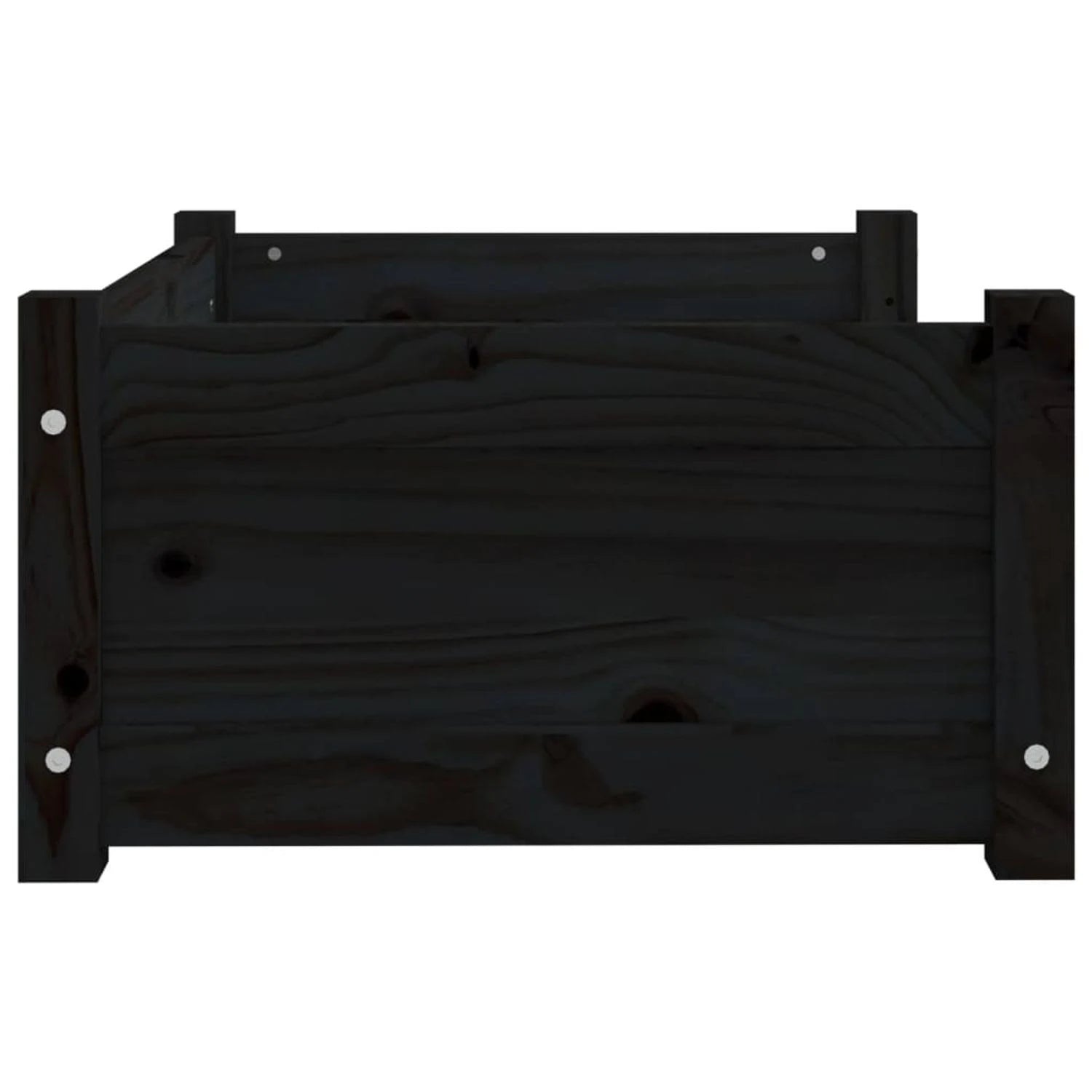 vidaXL - Dog Bed Black 65.5x50.5x28 cm Solid Pine Wood