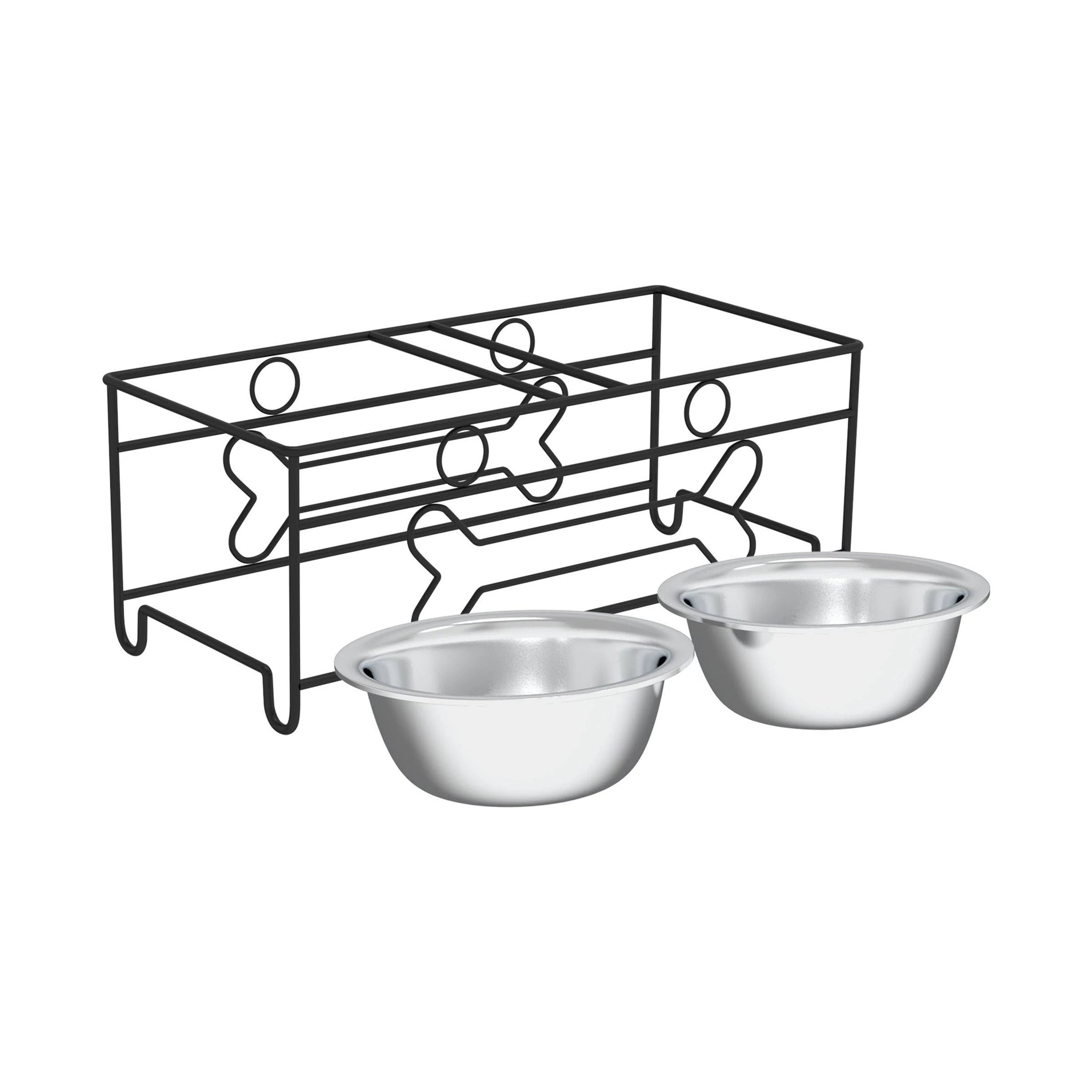 Petmaker Stainless Steel Raised Food and Water Bowls with Decorative 6.5?