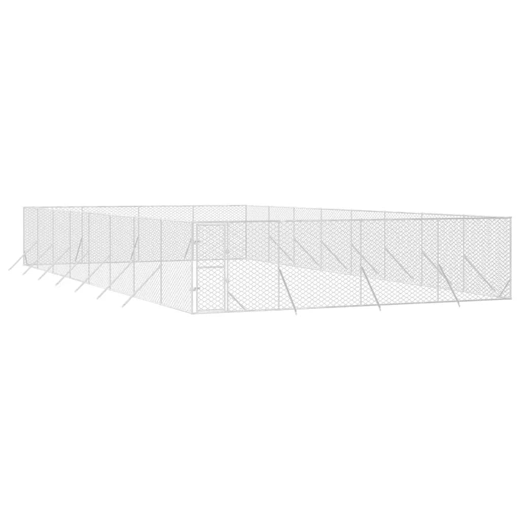 vidaXL Outdoor Dog Kennel Silver 6x2x2 M Galvanised Steel