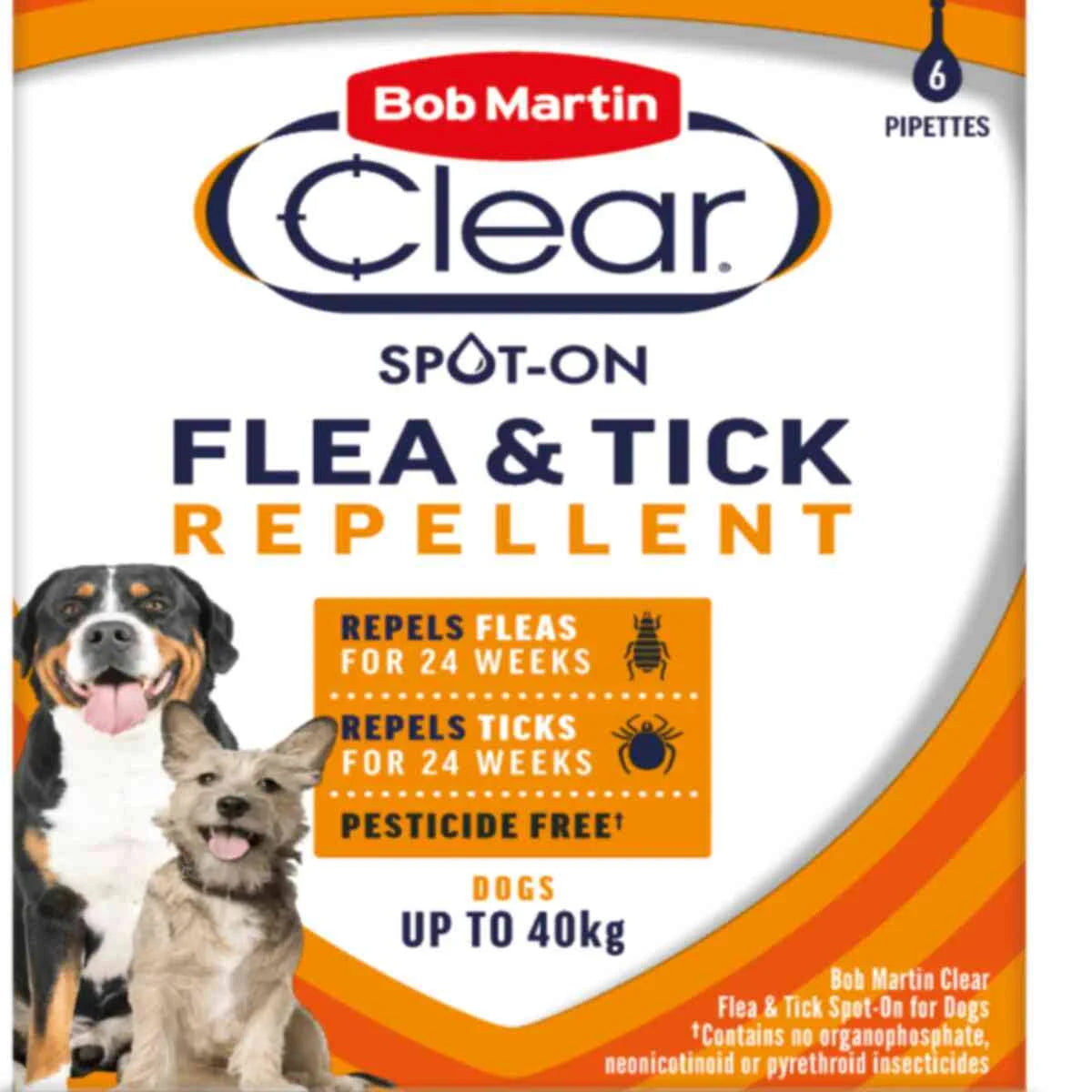 Bob Martin Clear Flea & Tick Spot On For Dogs