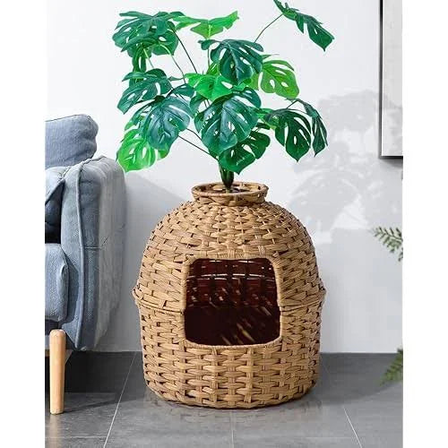 SETVSON Cat Litter Box Plant Furniture Hidden Cat Litter Box With Artificial ...