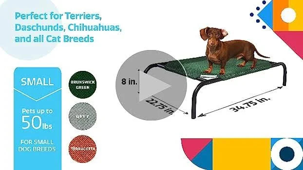 Coolaroo The Original Cooling Elevated Dog Bed, Indoor and Outdoor, Medium, Gunmetal