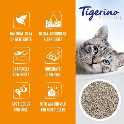 Tigerino Premium Cat Litter – Almond Milk & Honey - 12kg