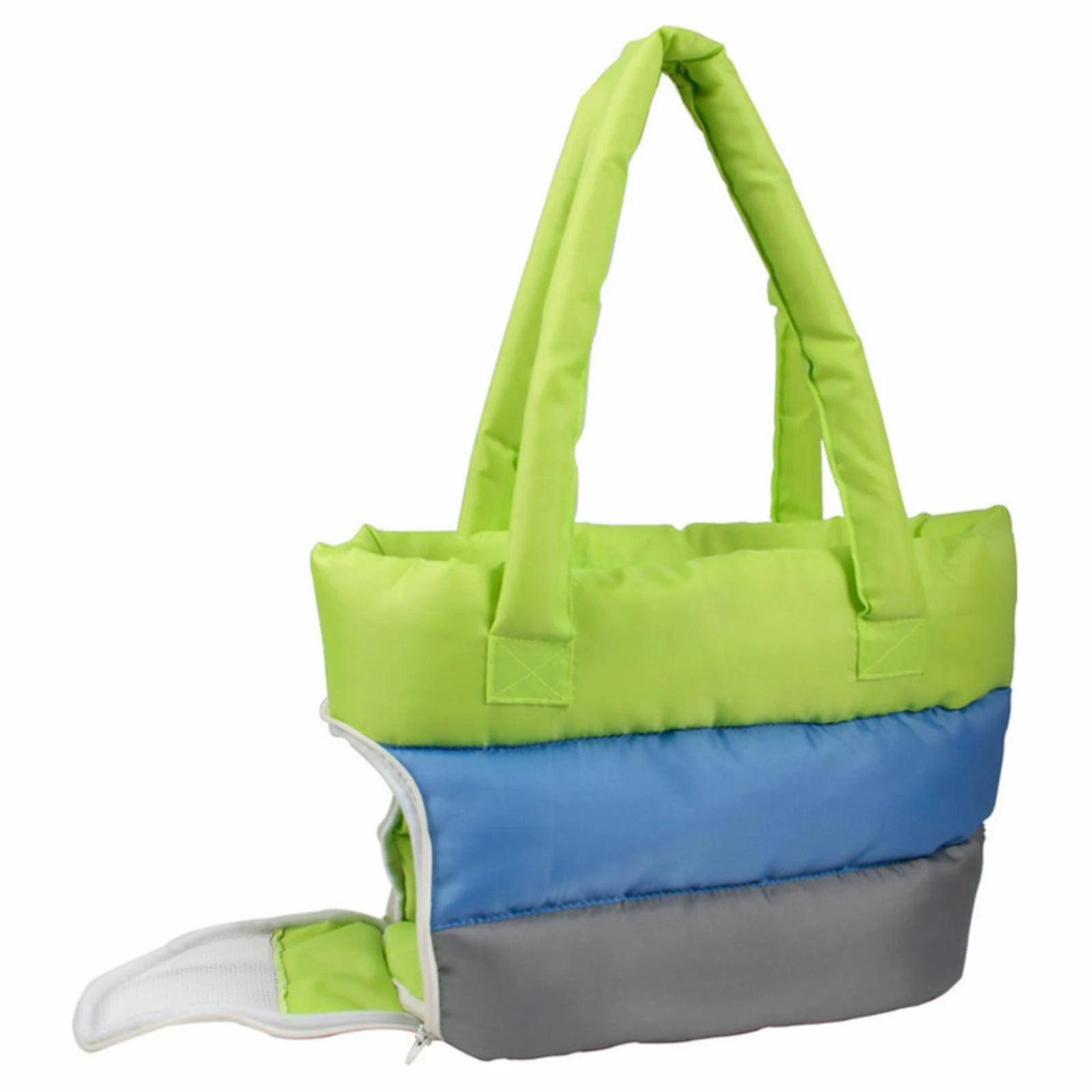 Pet Life Bubble-Poly Tri-Colored Insulated Pet Carrier - Green, Blue, Grey - Pet ...