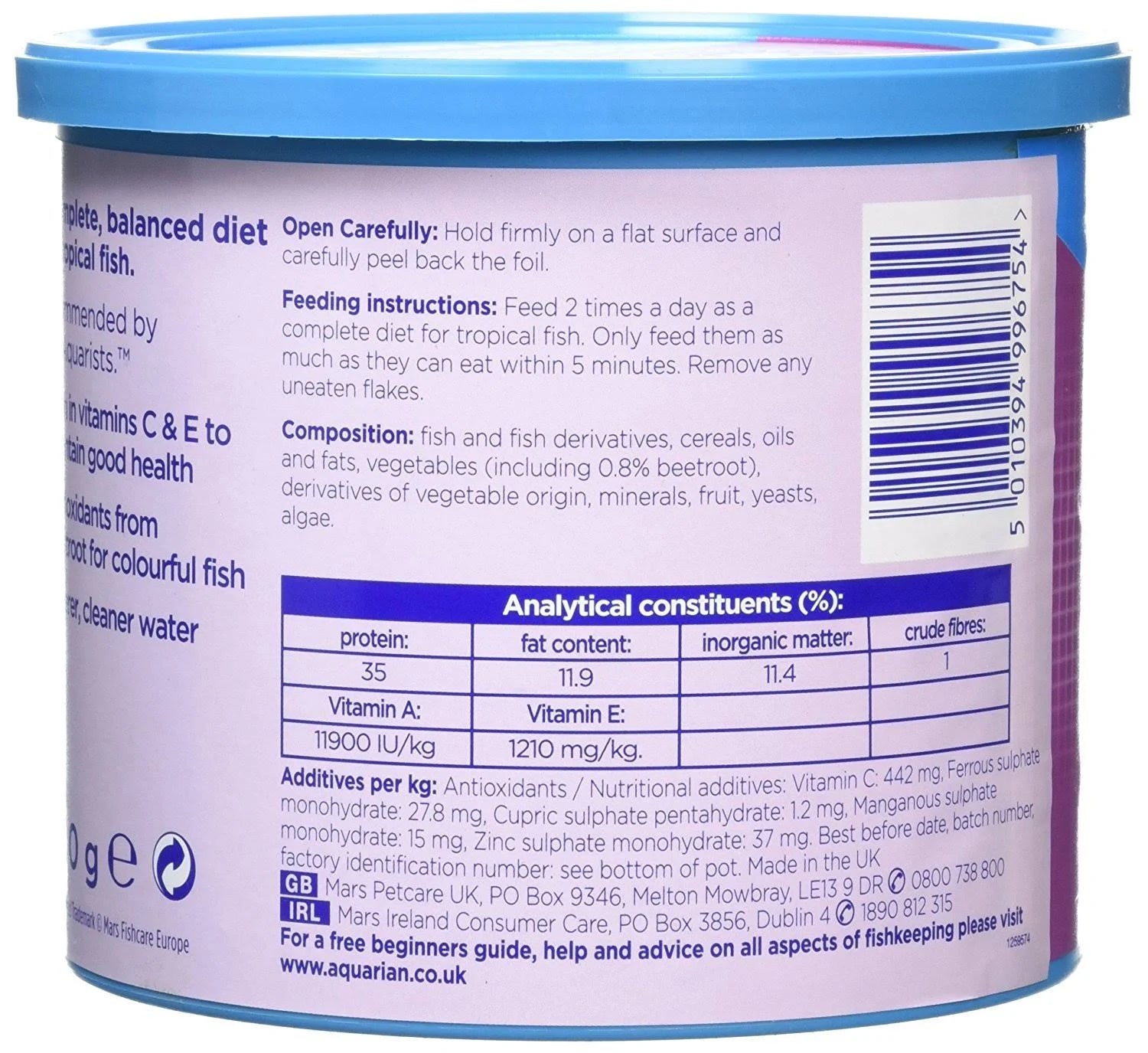 Aquarian - Tropical Fish Food 200g