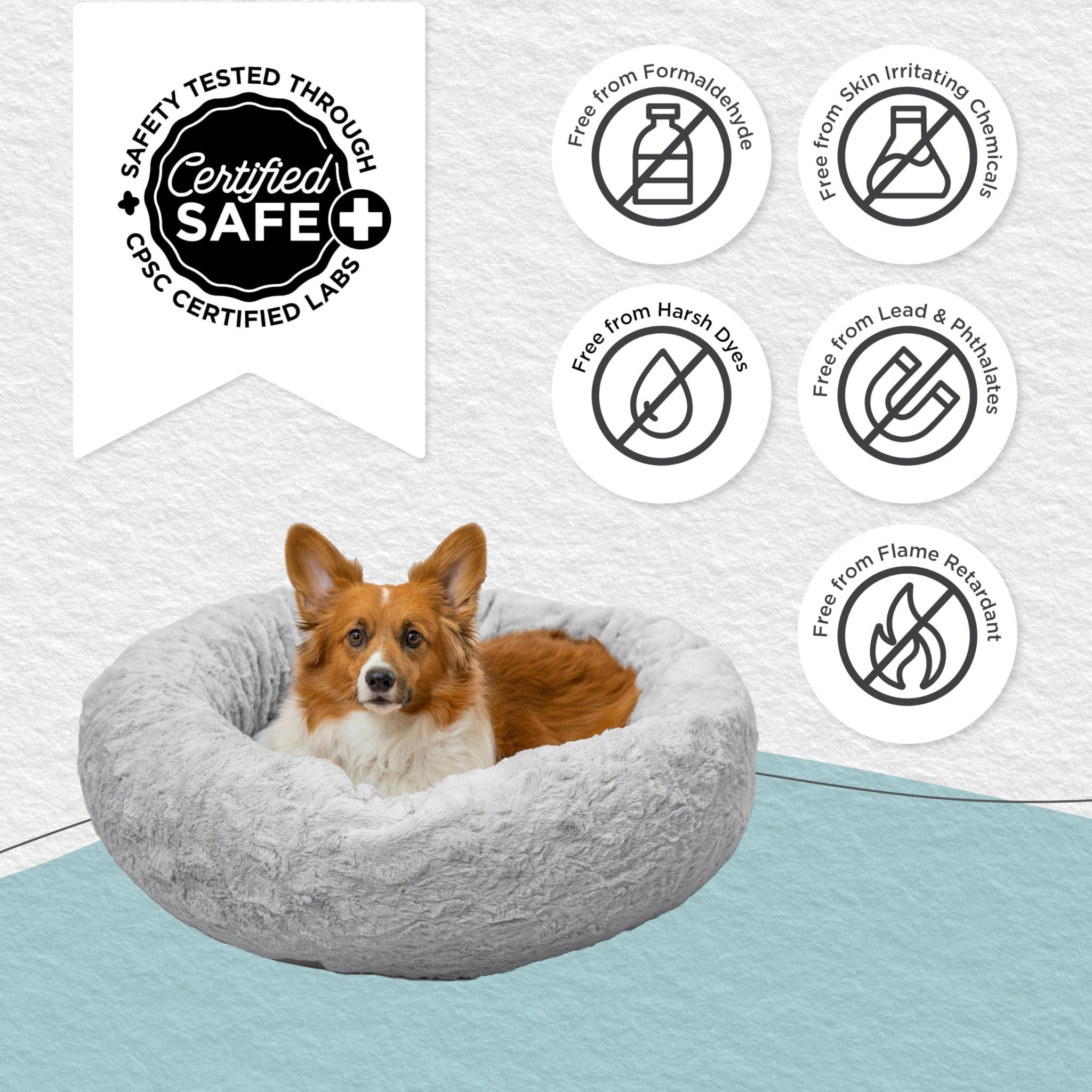 Best Friends by Sheri The Original Calming Donut Cat and Dog Bed in Lux Fur Gray
