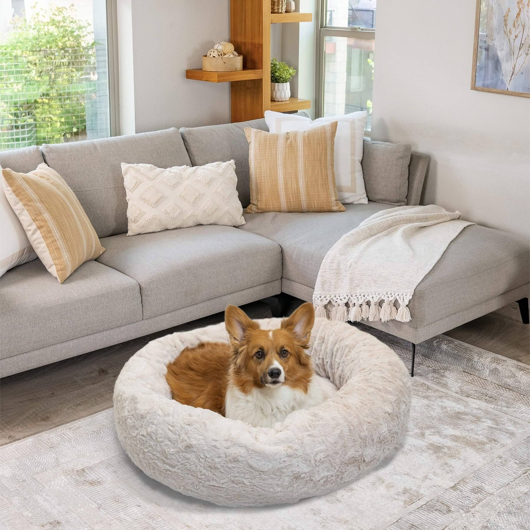 Best Friends by Sheri The Original Calming Donut Cat and Dog Bed in Lux Fur Gray