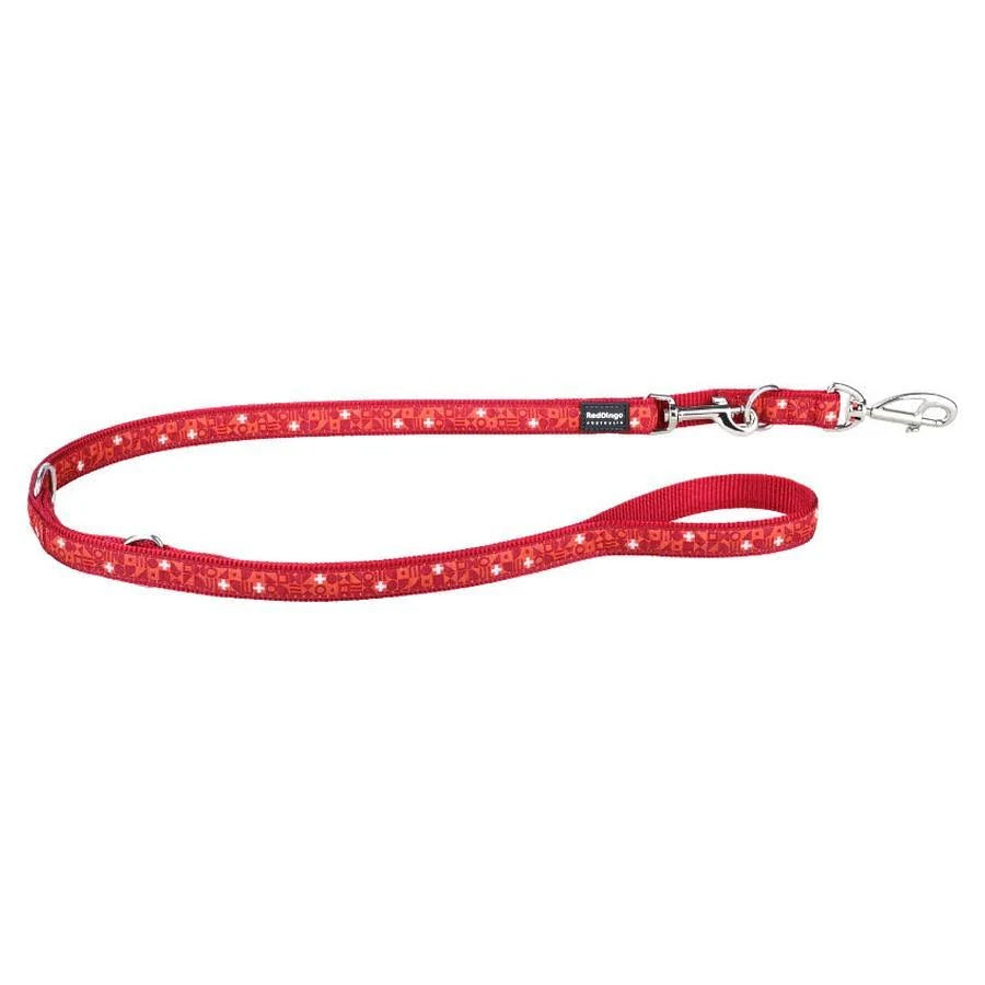 Red Dingo Multi-Purpose Dog Lead Swiss Cross Red 200 cm Medium