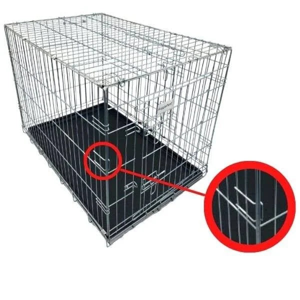 HugglePets Dog Cage with Plastic Tray (X-Large, Silver)
