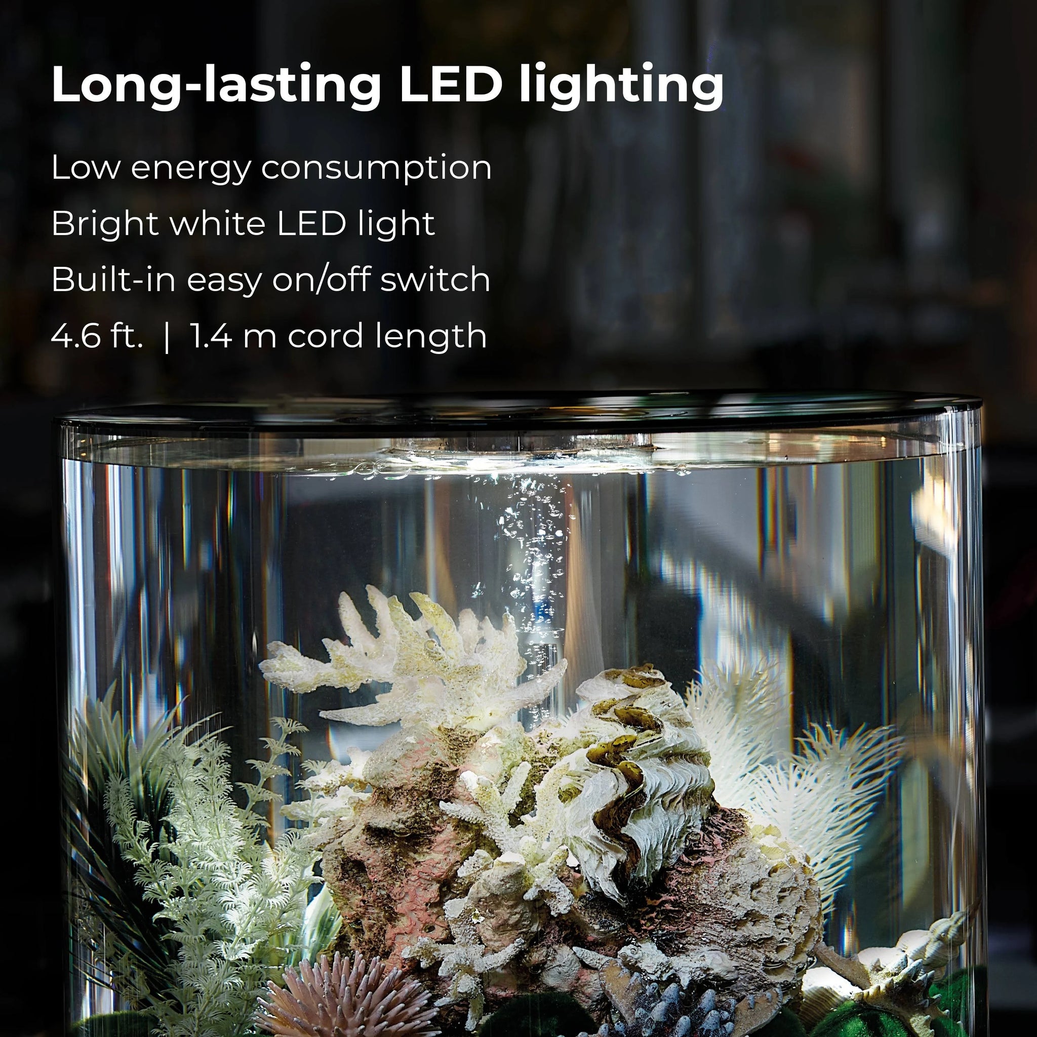 Tube 35L White Aquarium with MCR LED Lighting - biOrb