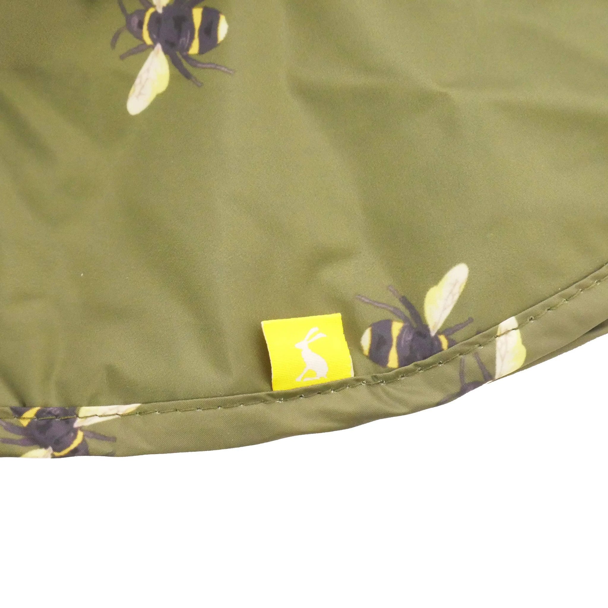 Joules Olive Bee Dog Raincoat, Large