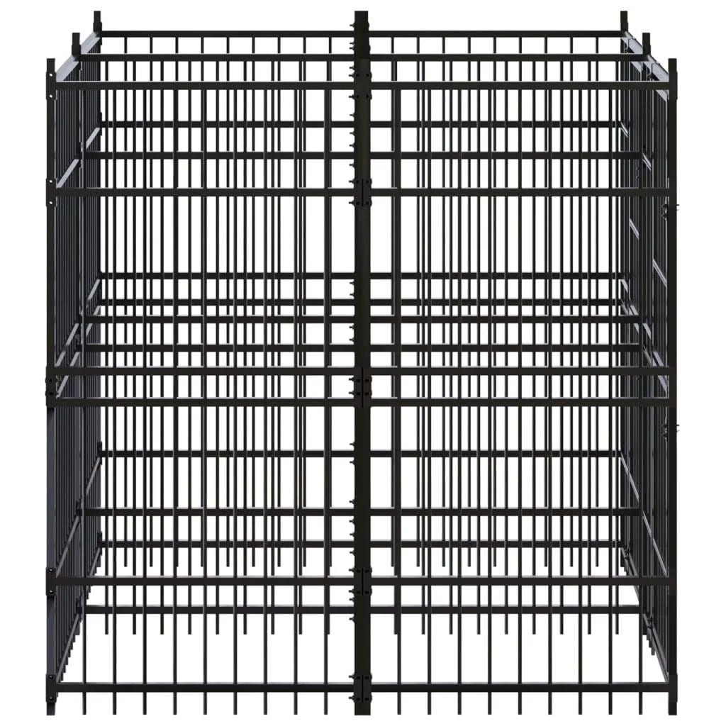 vidaXL Outdoor Dog Kennel Steel 9.22 m²