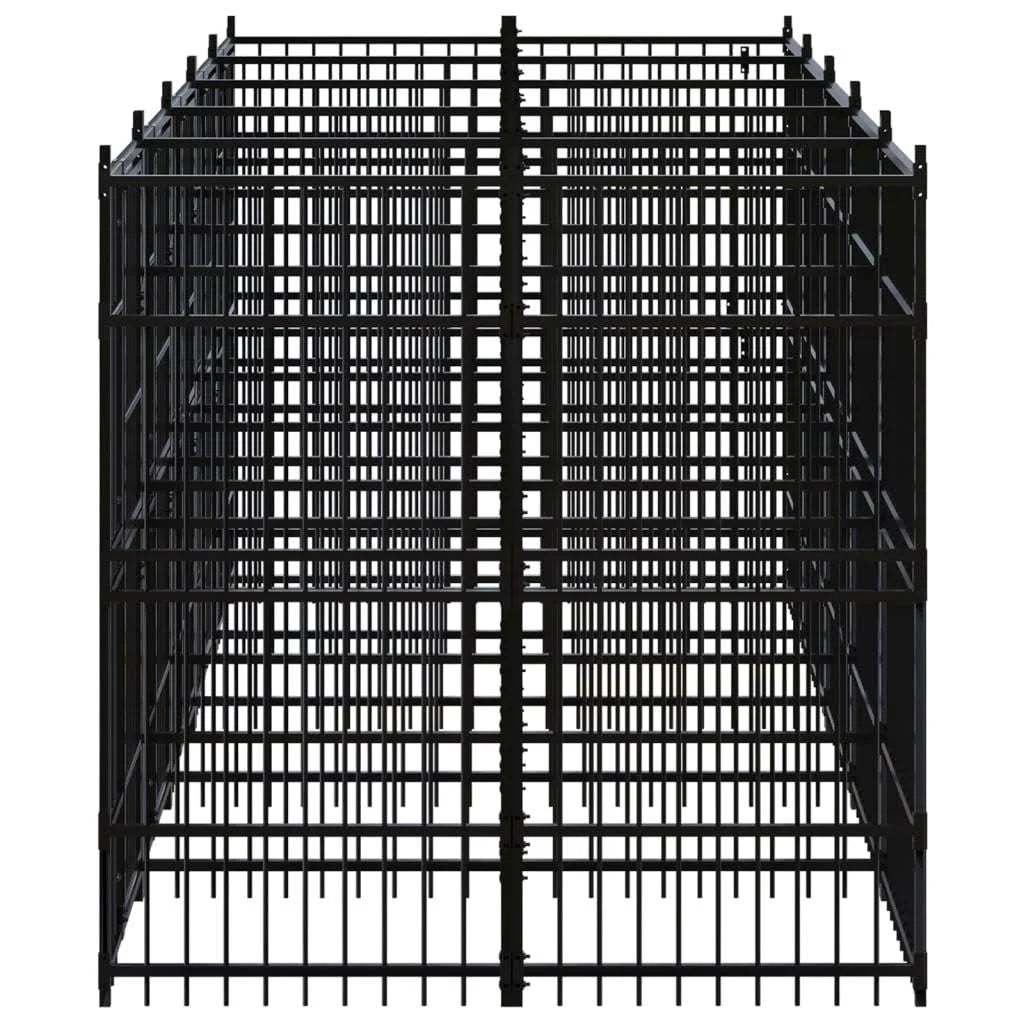 vidaXL Outdoor Dog Kennel Steel 9.22 m²