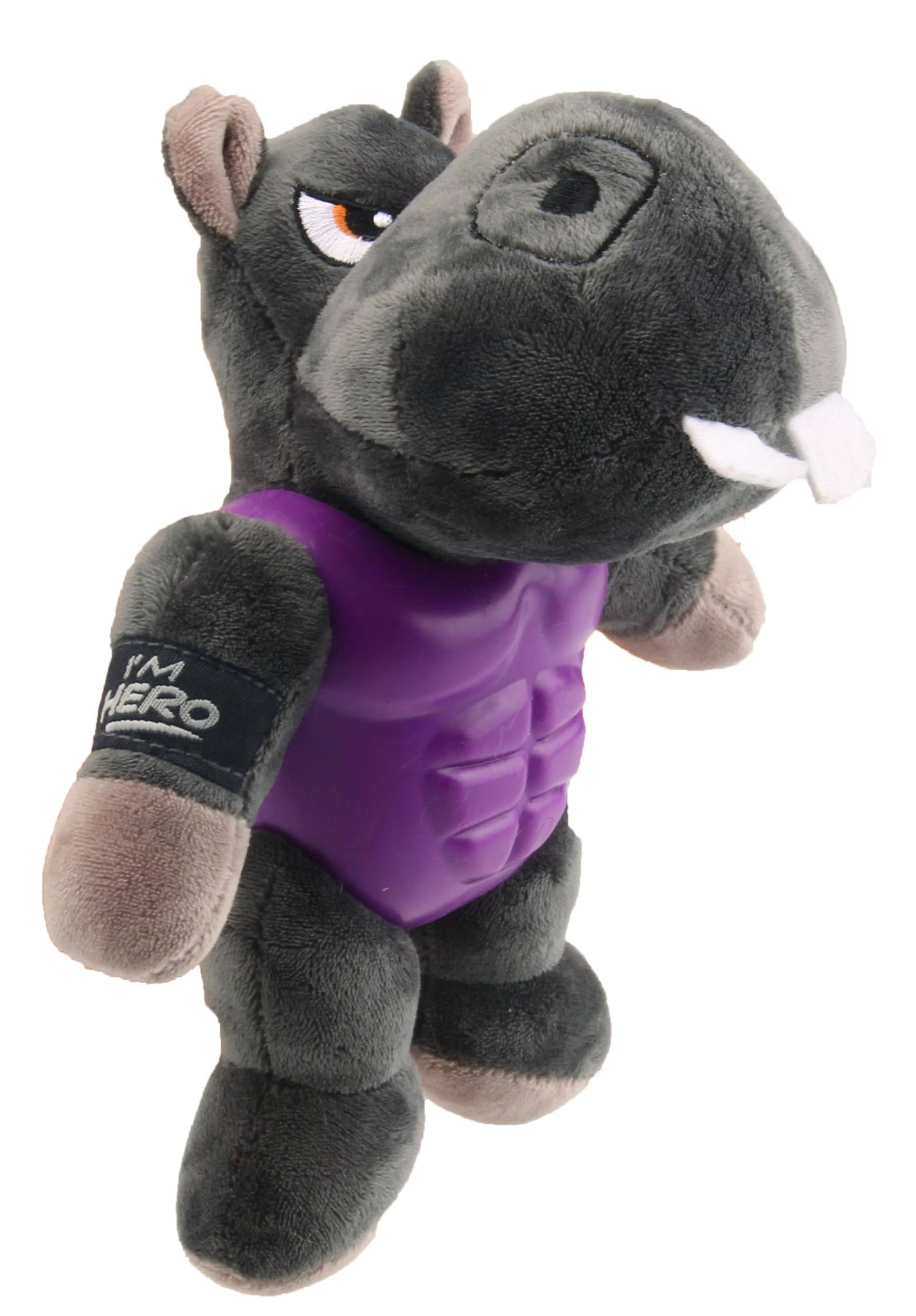 GiGwi I'm Hero Armor Hippo TPR & Plush with Squeaker