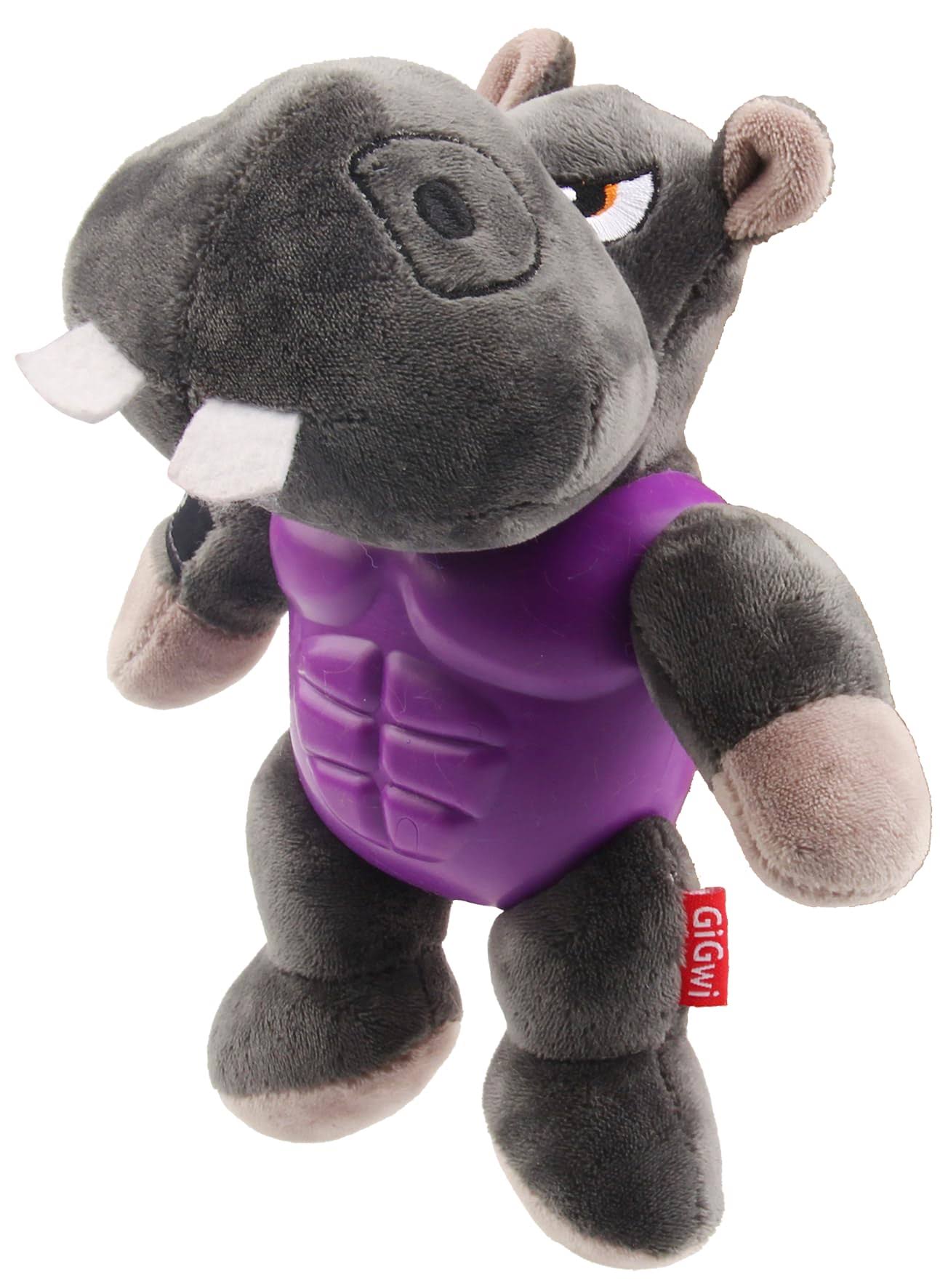 GiGwi I'm Hero Armor Hippo TPR & Plush with Squeaker