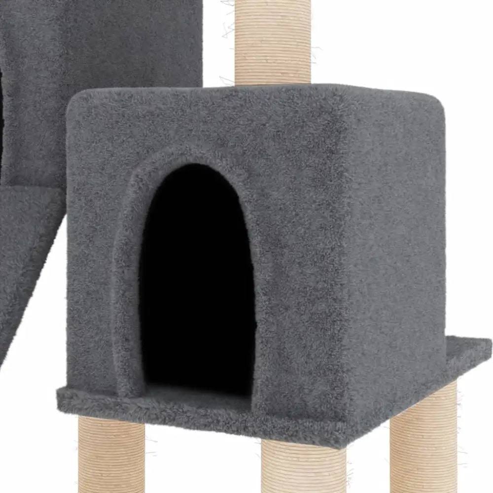 vidaXL Cat Tree with Sisal Scratching Posts Dark Grey 82cm
