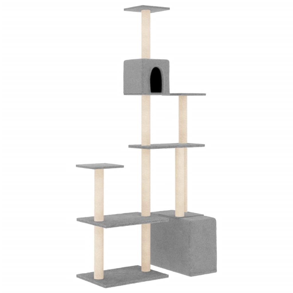 vidaXL Cat Tree with Sisal Scratching Posts Cream 180 cm