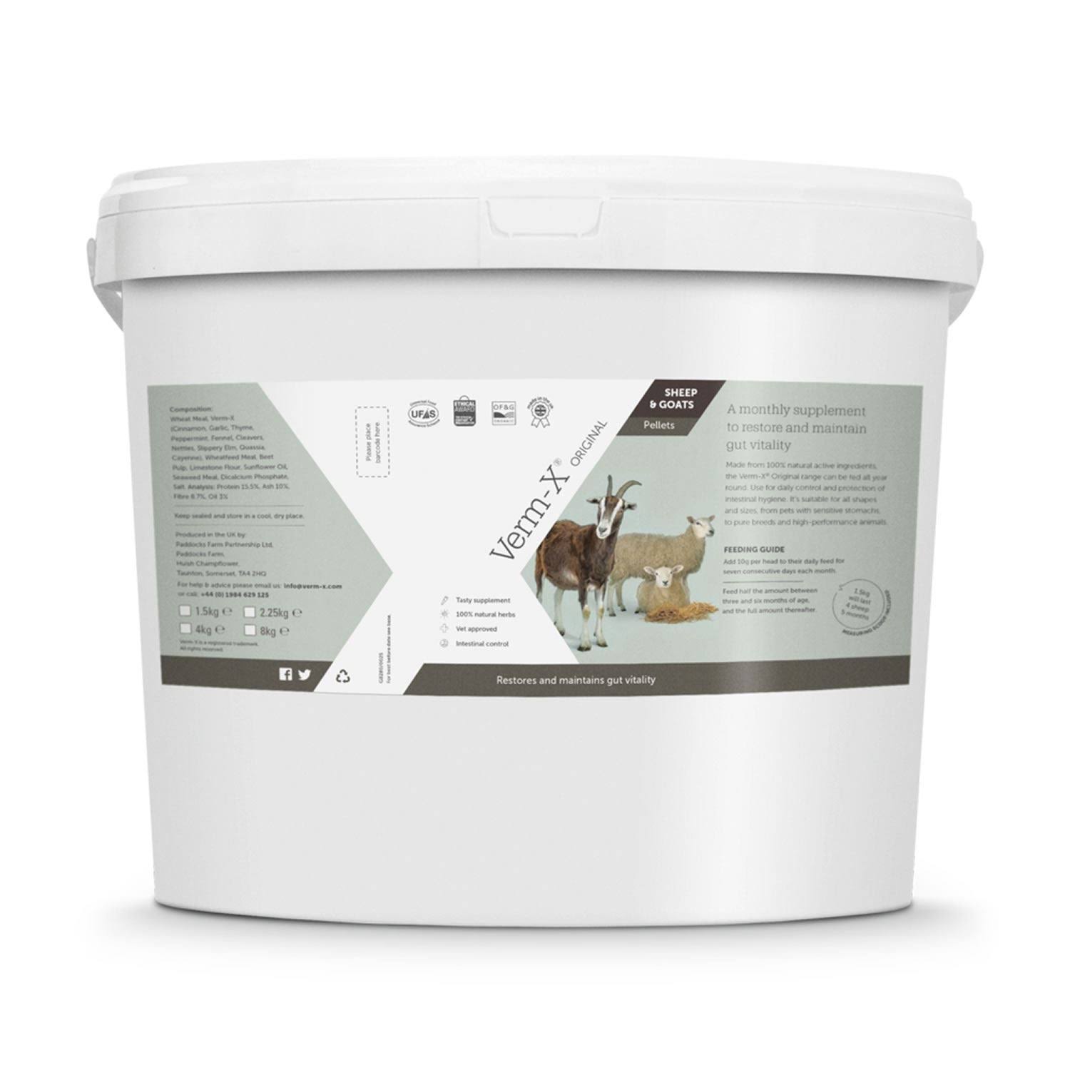 Verm-X Herbal Pellets For Sheep & Goats - 2.25 kg Tub