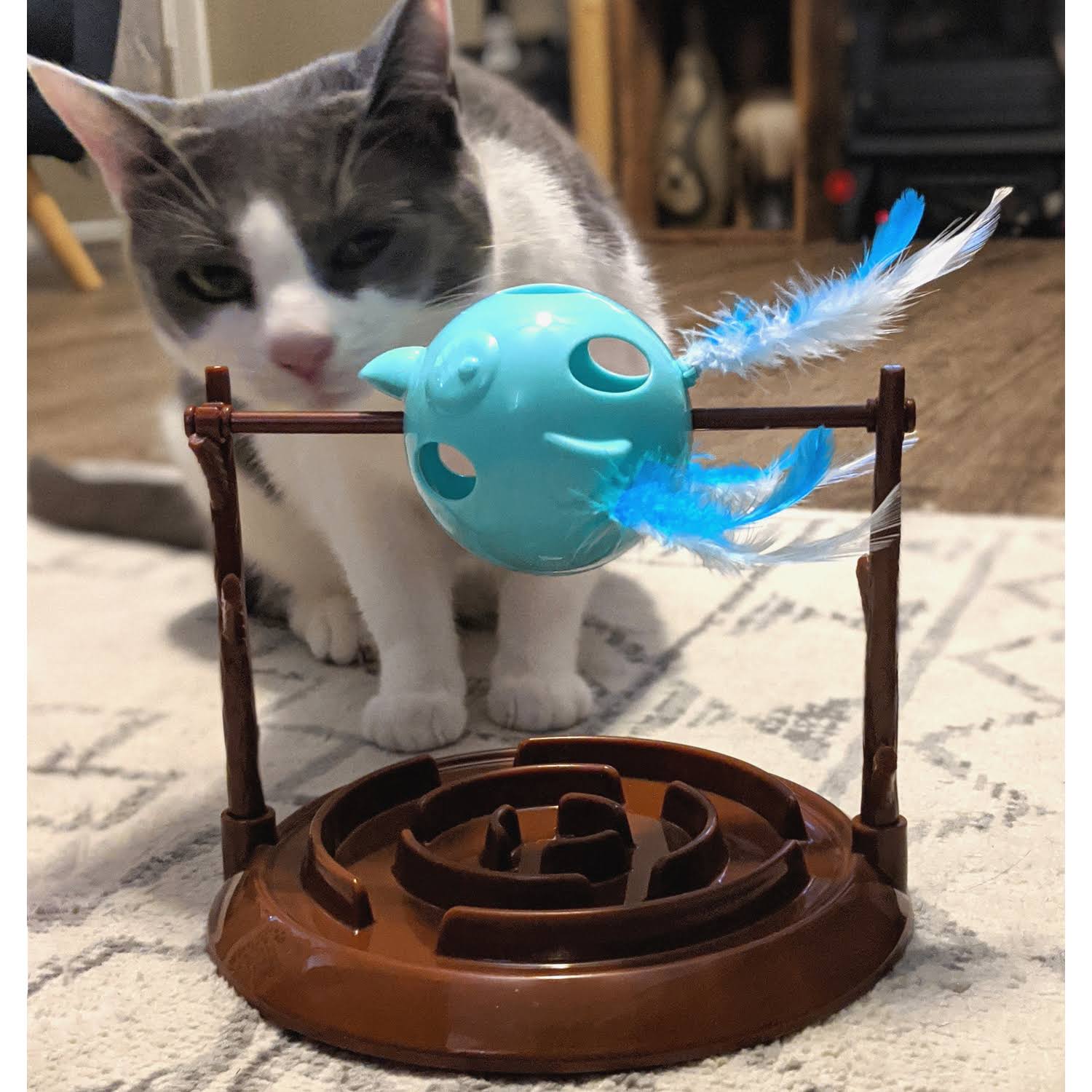 Doc & Phoebe The Twirly Bird Snacker Cat Toy