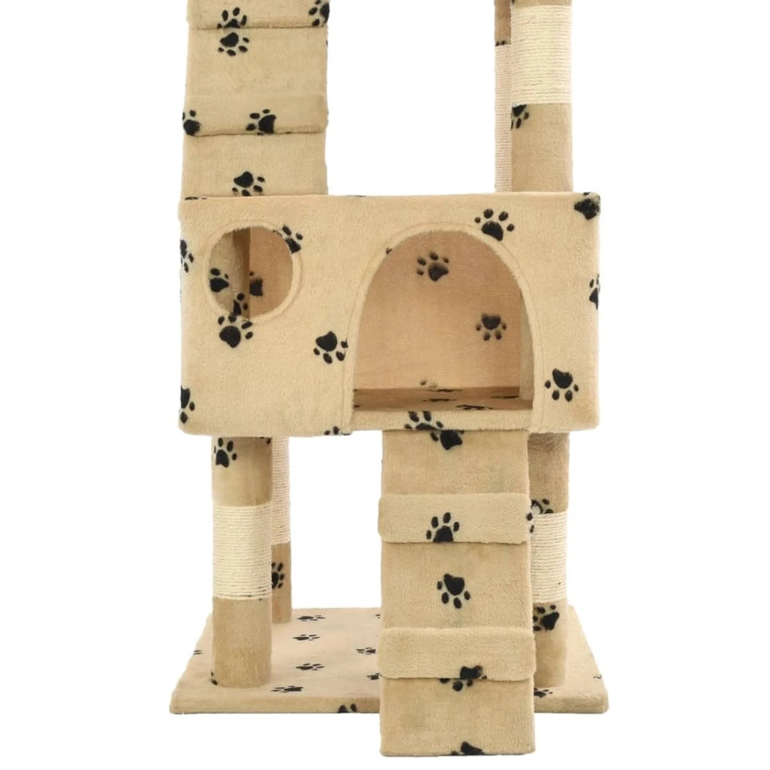 vidaXL Cat Tree with Sisal Scratching Posts 170 cm Paw Prints Beige