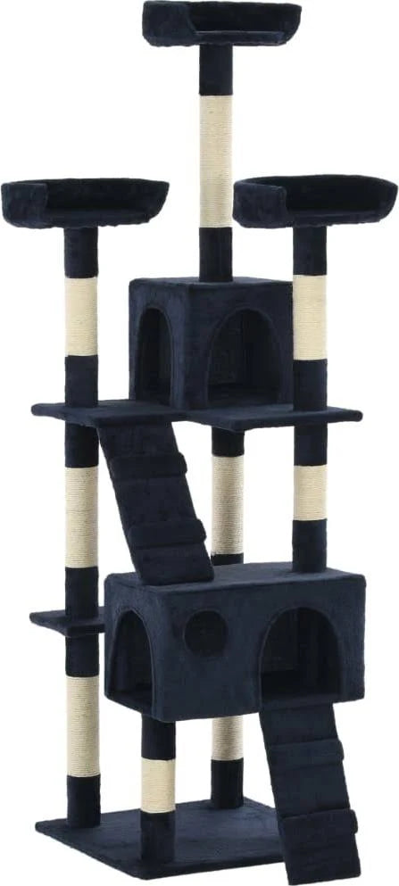 vidaXL Cat Tree with Sisal Scratching Posts 170 cm Paw Prints Beige