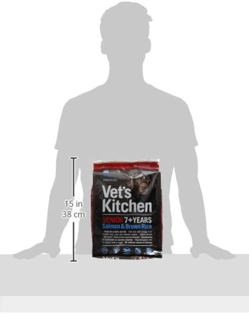 Vet's Kitchen Dry Dog Food Senior Salmon & Brown Rice Protect & Care 3kg