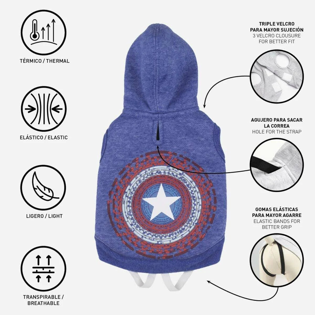 Dog Sweatshirt Marvel XS Blue