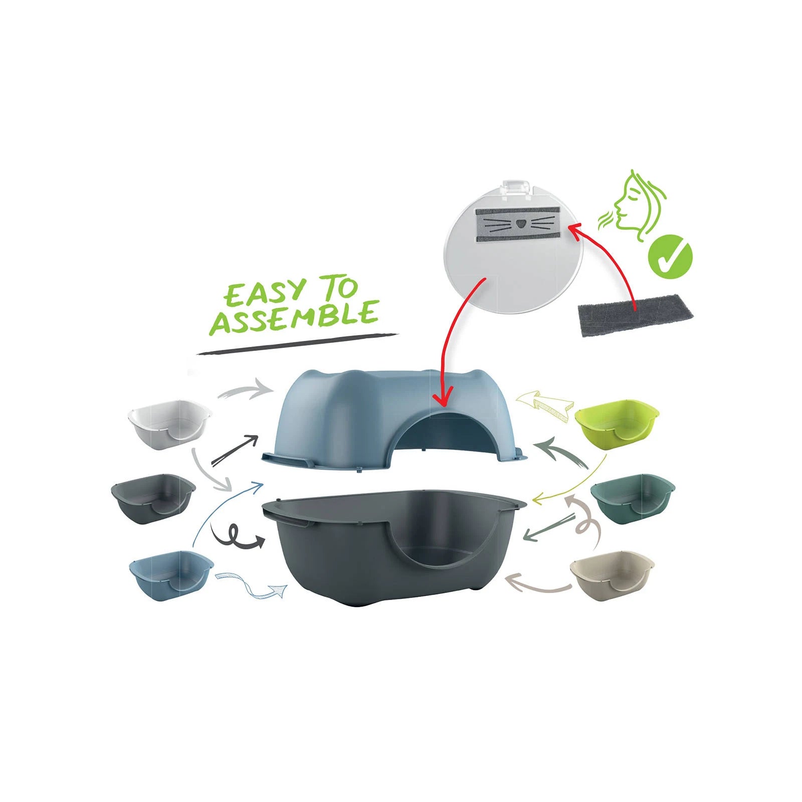 Cat Litter Box Rotho My Pet Bella Cat 56 x 19 x 39 cm White