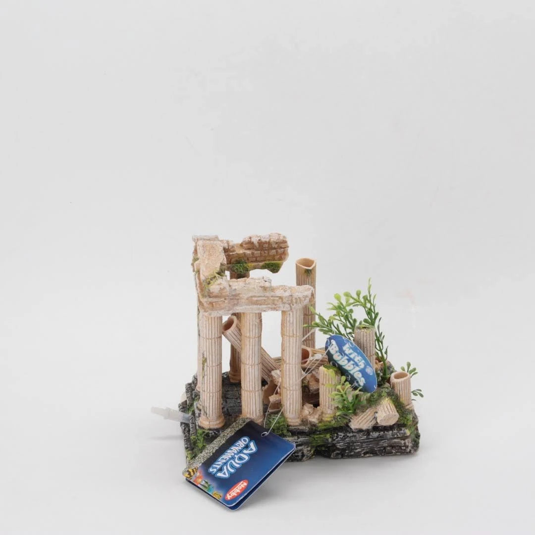 Nobby Acropolis with Plants Aquarium Ornaments, 16 x 10.5 x 14.2 cm