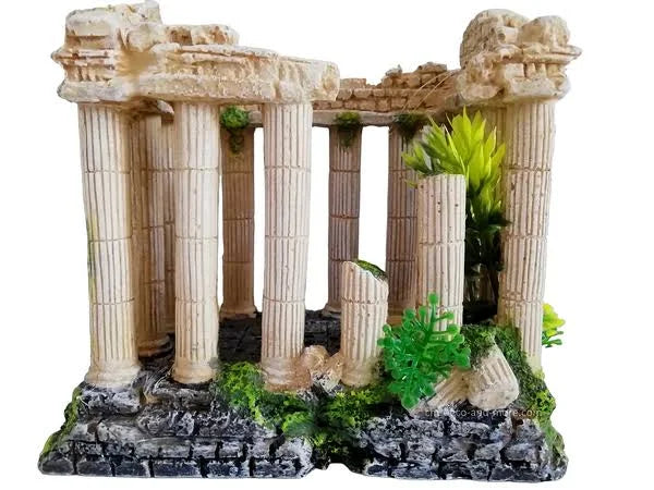 Nobby Acropolis with Plants Aquarium Ornaments, 16 x 10.5 x 14.2 cm