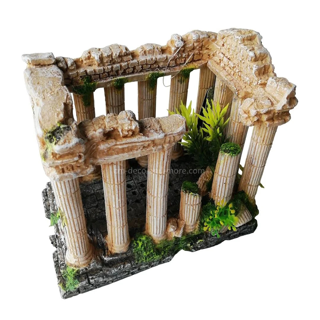 Nobby Acropolis with Plants Aquarium Ornaments, 16 x 10.5 x 14.2 cm