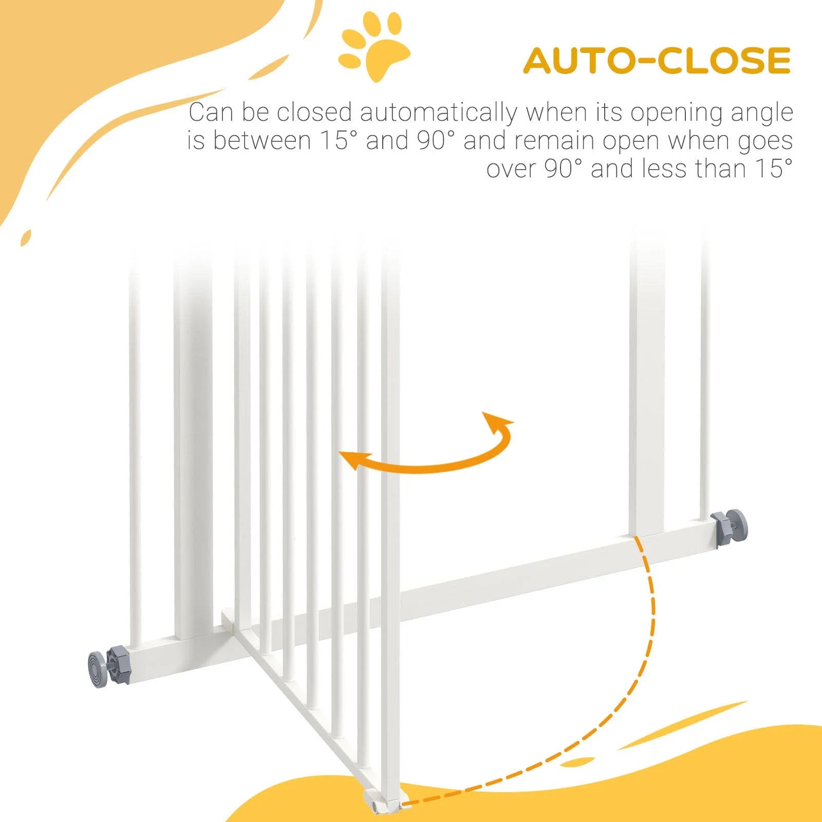 PawHut White 74-80cm Adjustable Metal Pet Safety Gate