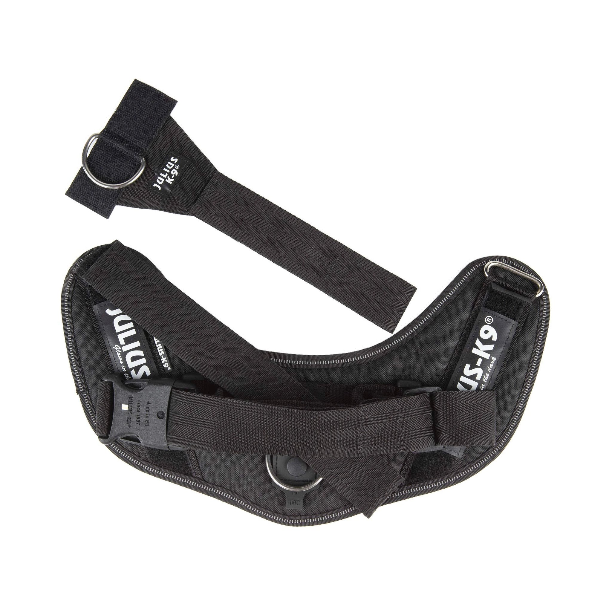Julius-K9, IDC Powerharness, Dog Harness with Front Control Y-Belt, Size: L/1, Black