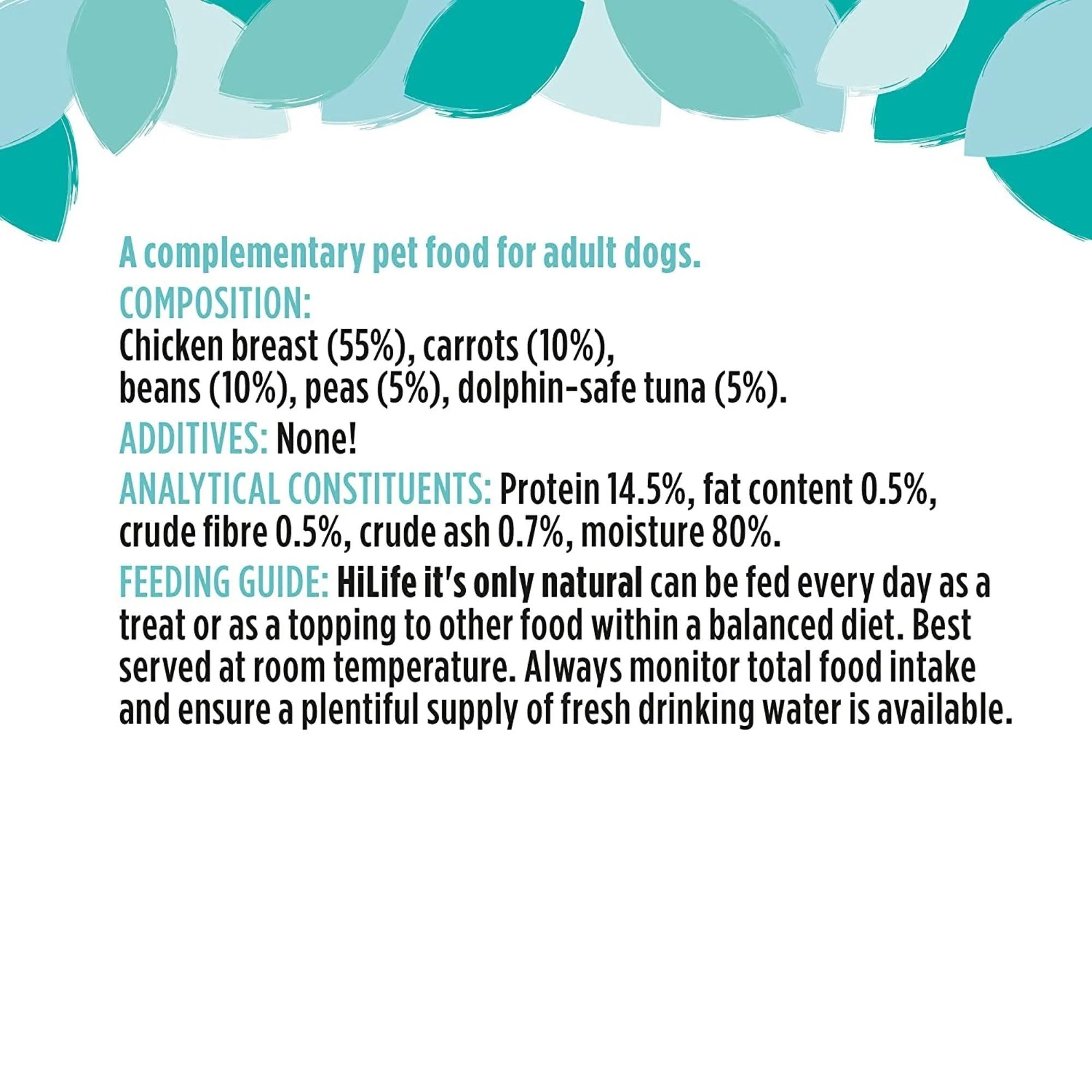 HiLife It's Only Natural Chicken Breast with Tuna & Garden Vegetables in Broth 100g