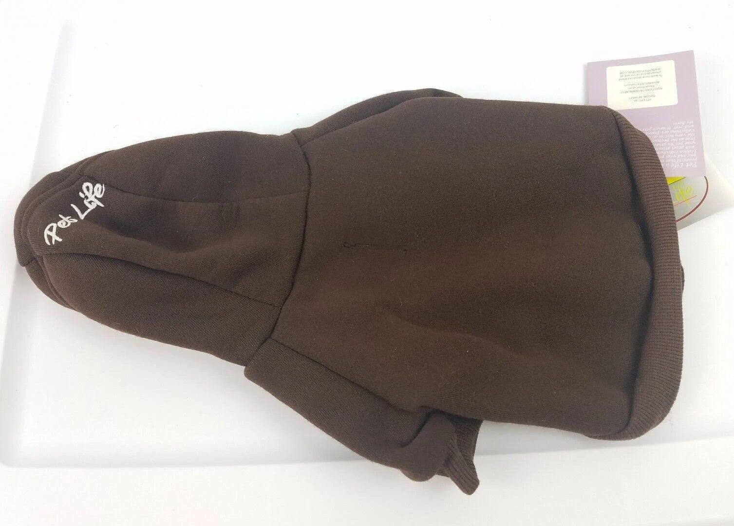 Pet Life French Terry Snug Hoodie Cocoa Brown Size Extra Small