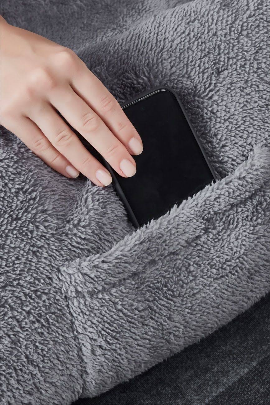 Ezysleep - Junior Teddy Fleece Human Pet Bed - Grey - Size Large