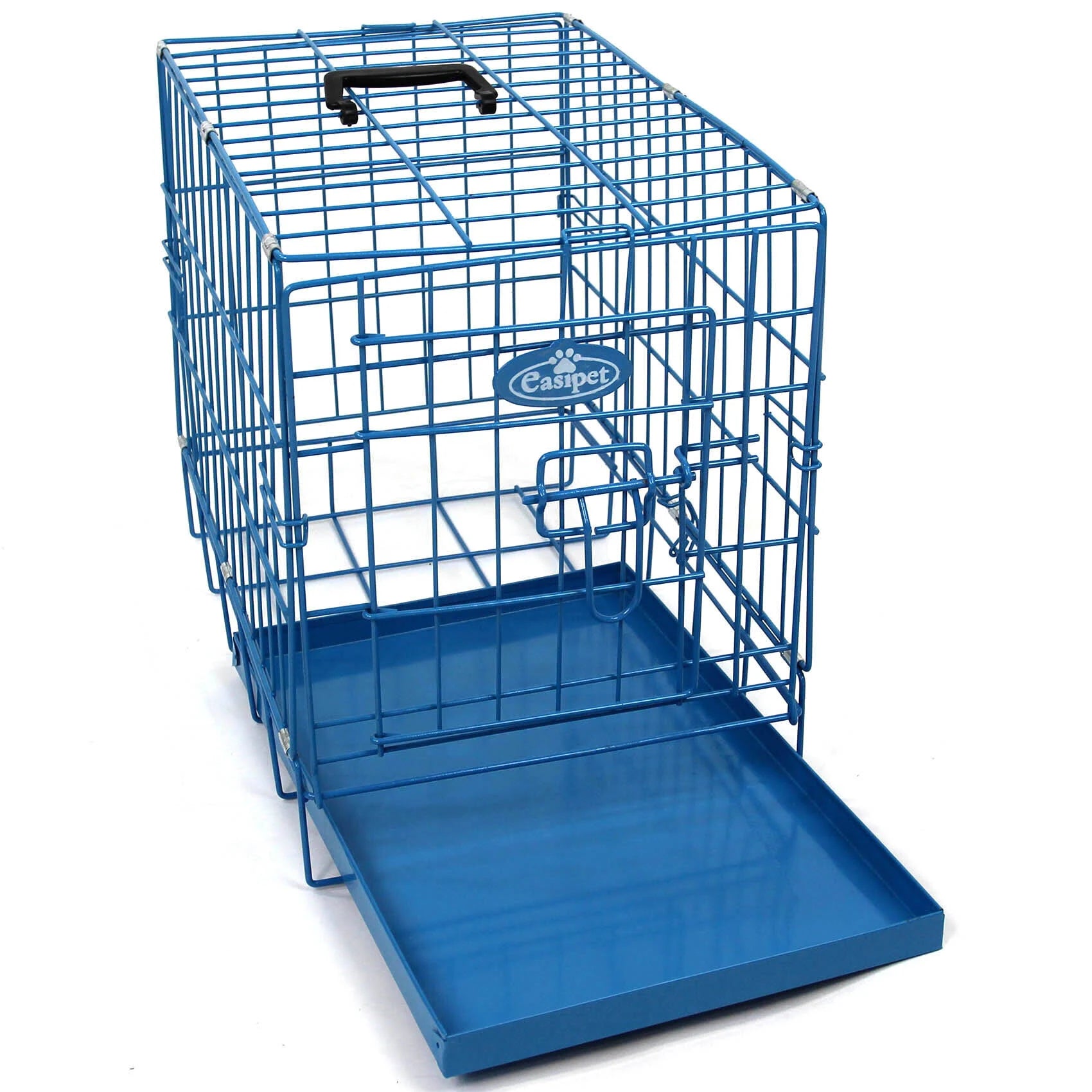 Foldable Metal Dog Cage Blue/Pink