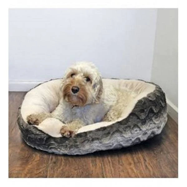 Rosewood Grey/Cream Snuggle Plush Bed