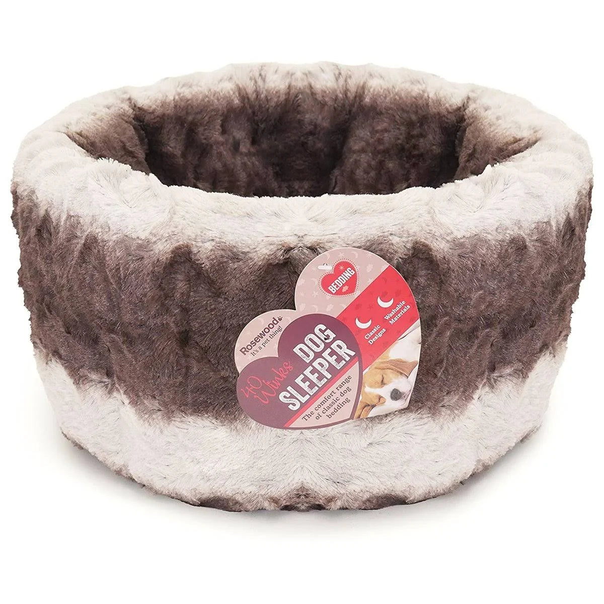 Rosewood Grey/Cream Snuggle Plush Bed