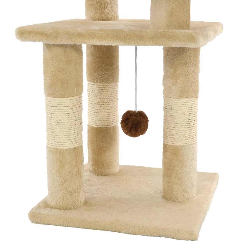 vidaXL Cat Tree with Sisal Scratching Posts 65 cm Beige