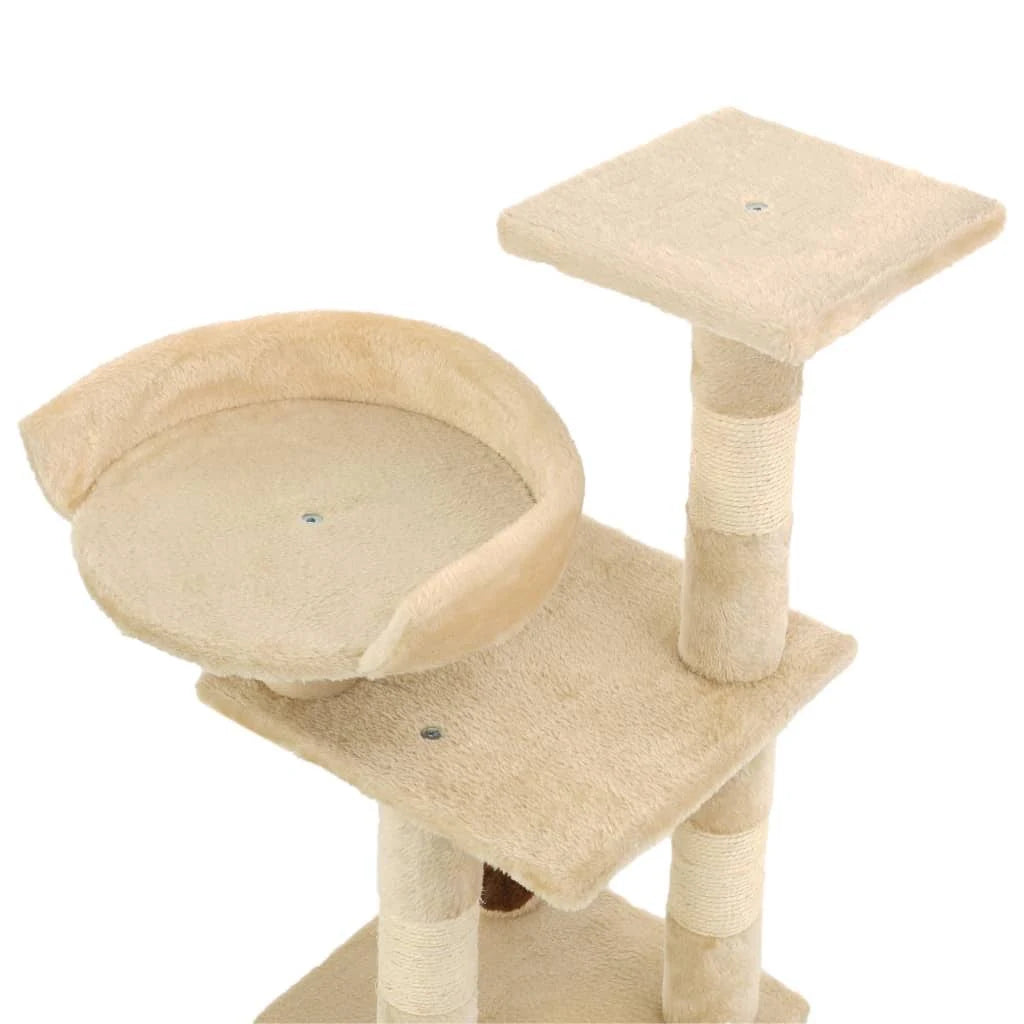 vidaXL Cat Tree with Sisal Scratching Posts 65 cm Beige