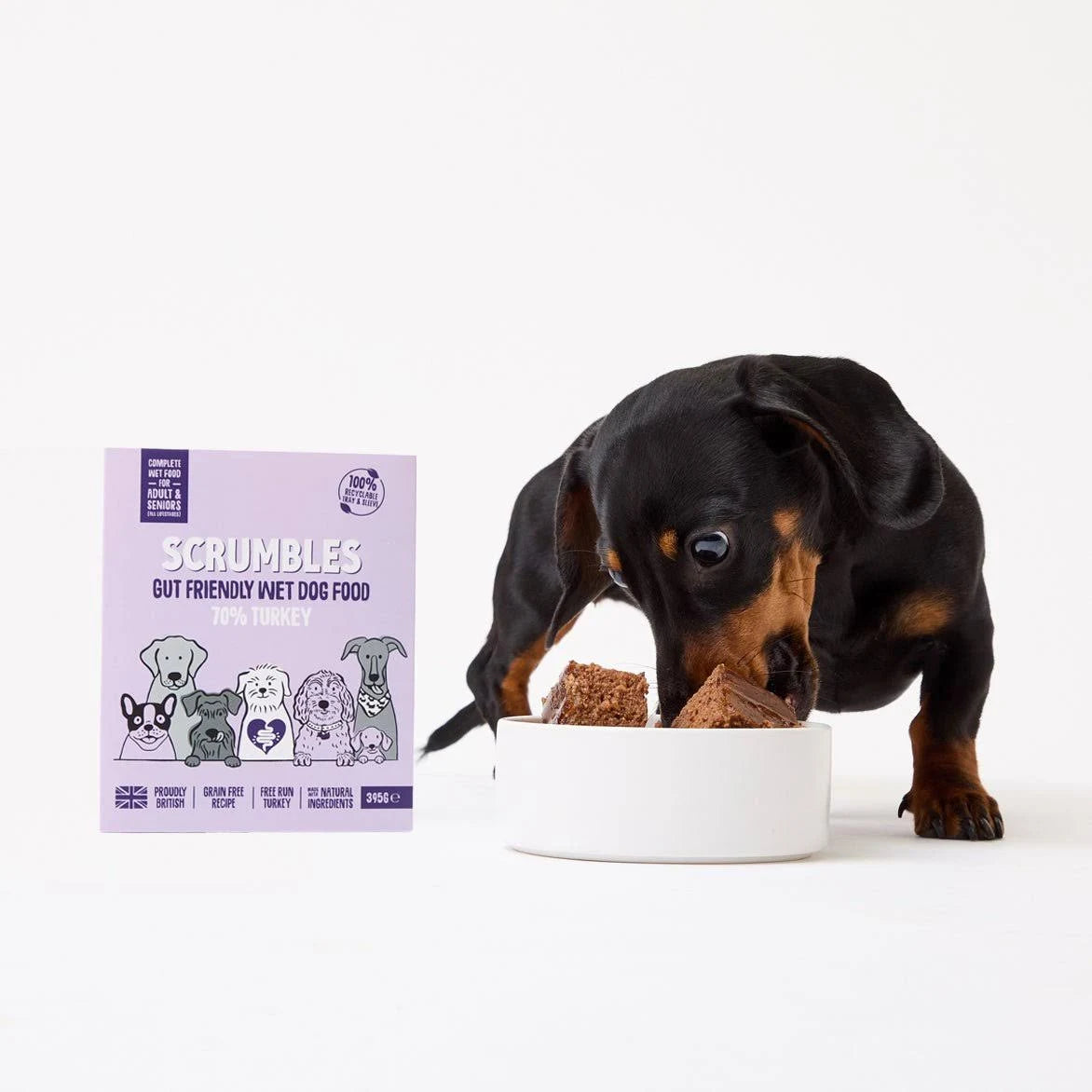 Turkey Dog Food | Grain Free + Hypoallergenic | Scrumbles 42X 395g