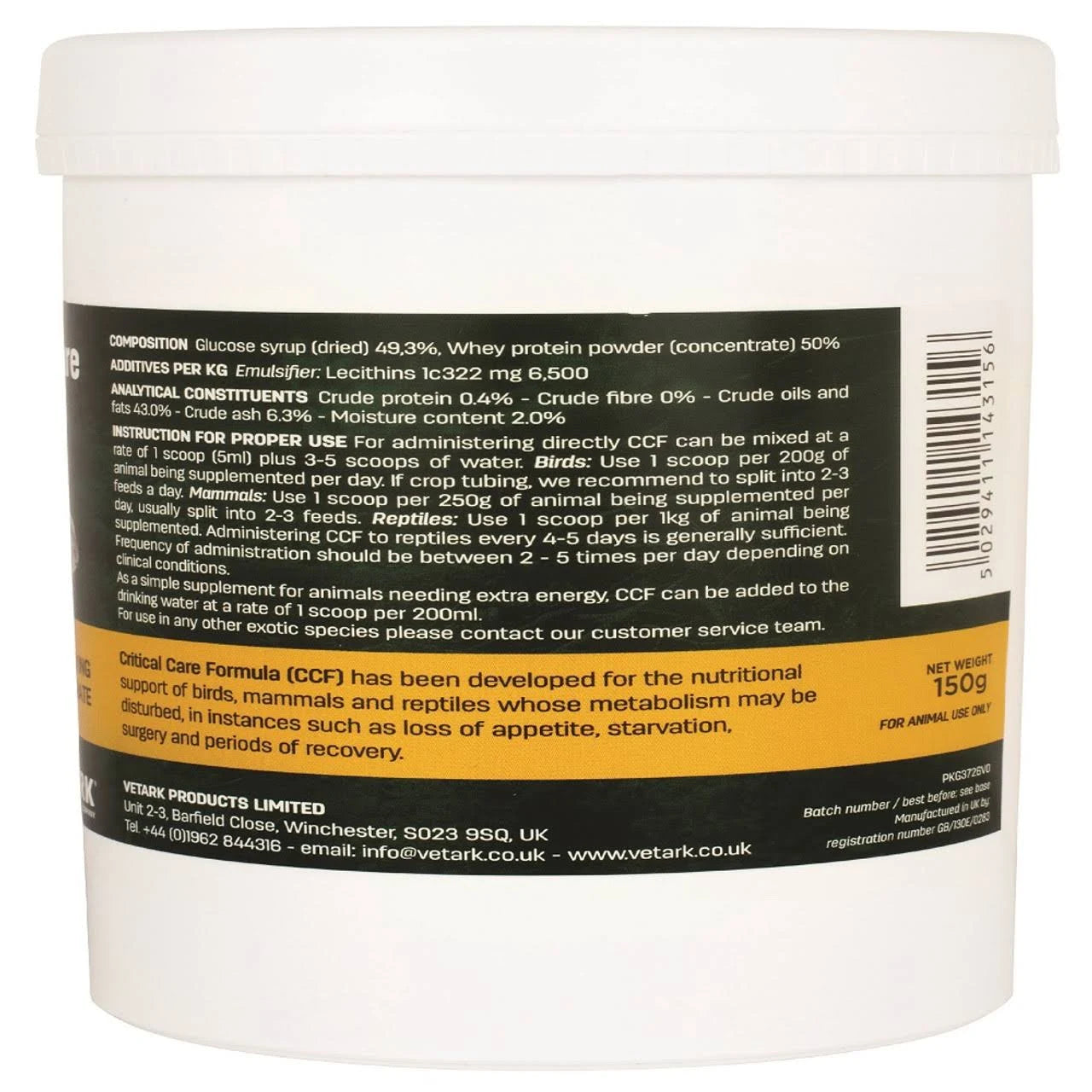 Vetark Critical Care Formula (150g)