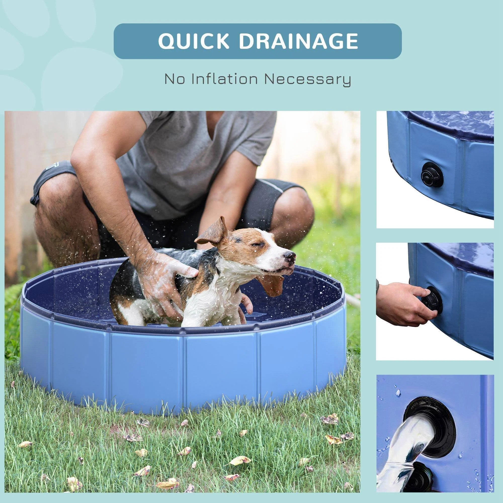 PawHut Pet Swimming Pool - Blue / 80cm